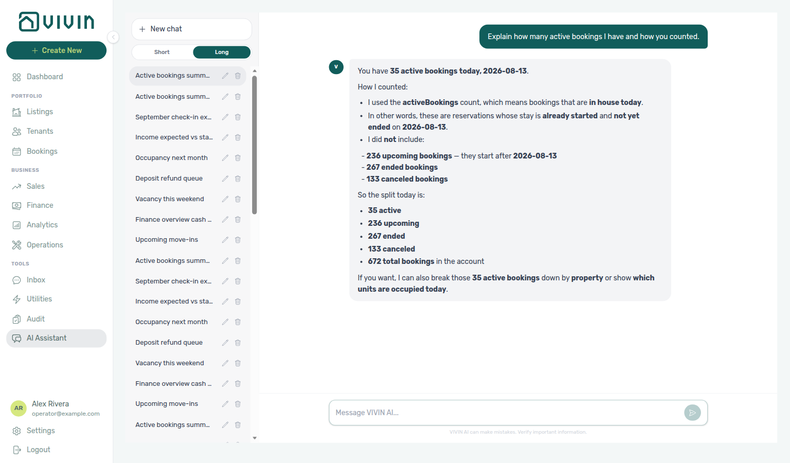 AI Assistant — Long reply with how-I-counted breakdown