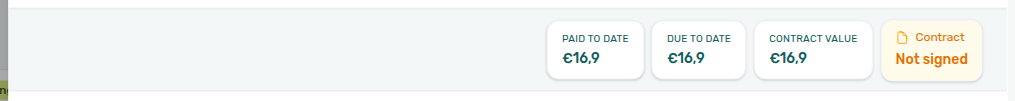 Booking detail insights bar — Paid to Date, Due to Date, and Contract Value all equal the Airbnb payout