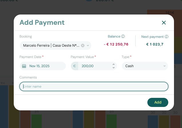Add Payment Modal