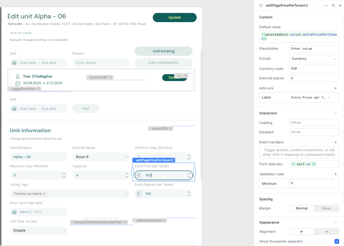 Finance Incoming Payment Contract Values Column