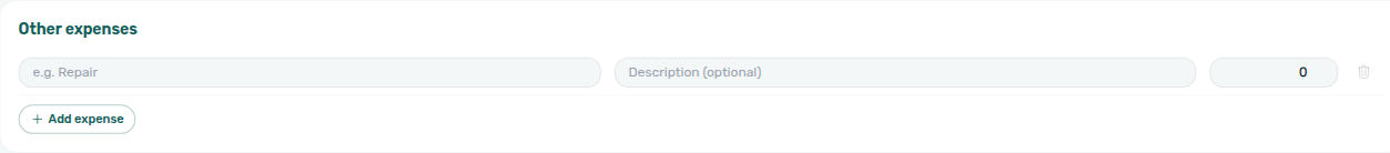 Finance Owner Reports — Other expenses section after Add expense