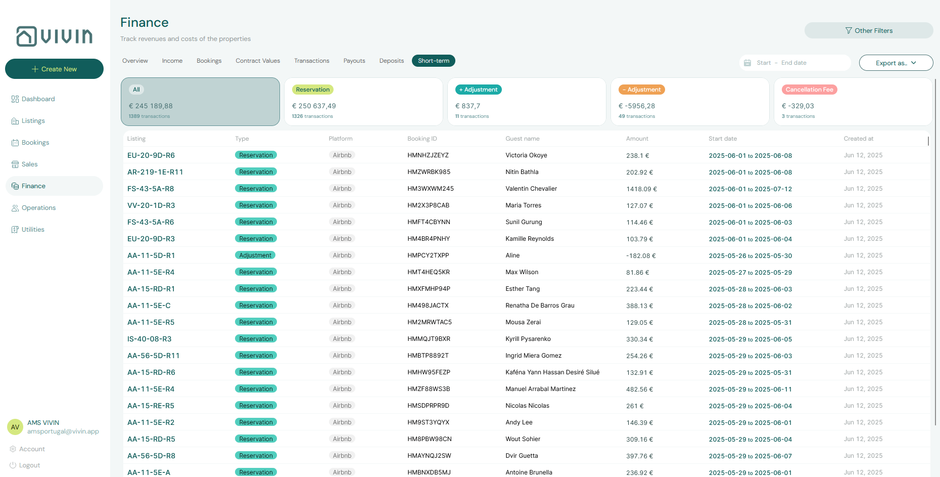 Finance Short-Term Tab