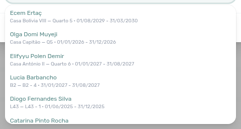 Finance Transactions — Assign destination picker open with property — unit · contract dates identity rows
