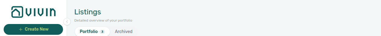 Listings — Portfolio toolbar with inline Select tags and Select types controls