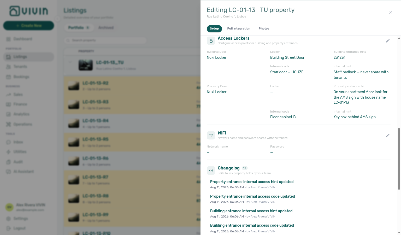 Property Access Lockers — Building and Property doors with Internal code and Internal hint