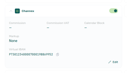 Account Settings — Booking Platforms Channex card with Markup None