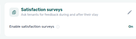 Account Settings — Preferences, Satisfaction surveys card with Enable satisfaction surveys On