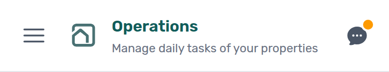 Mobile Operations header — Help &amp; Support chat icon in the top bar (no floating button on phones)