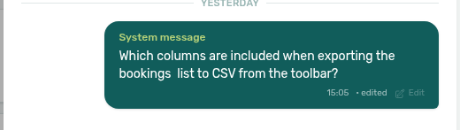 Support ticket sidebar — Edit on your outbound message bubble (hover reveals the control)