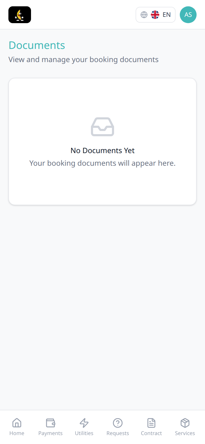 Tenant Portal — Documents opened from More (empty state)