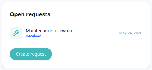 Tenant Portal — Home Open requests with Maintenance follow-up Received