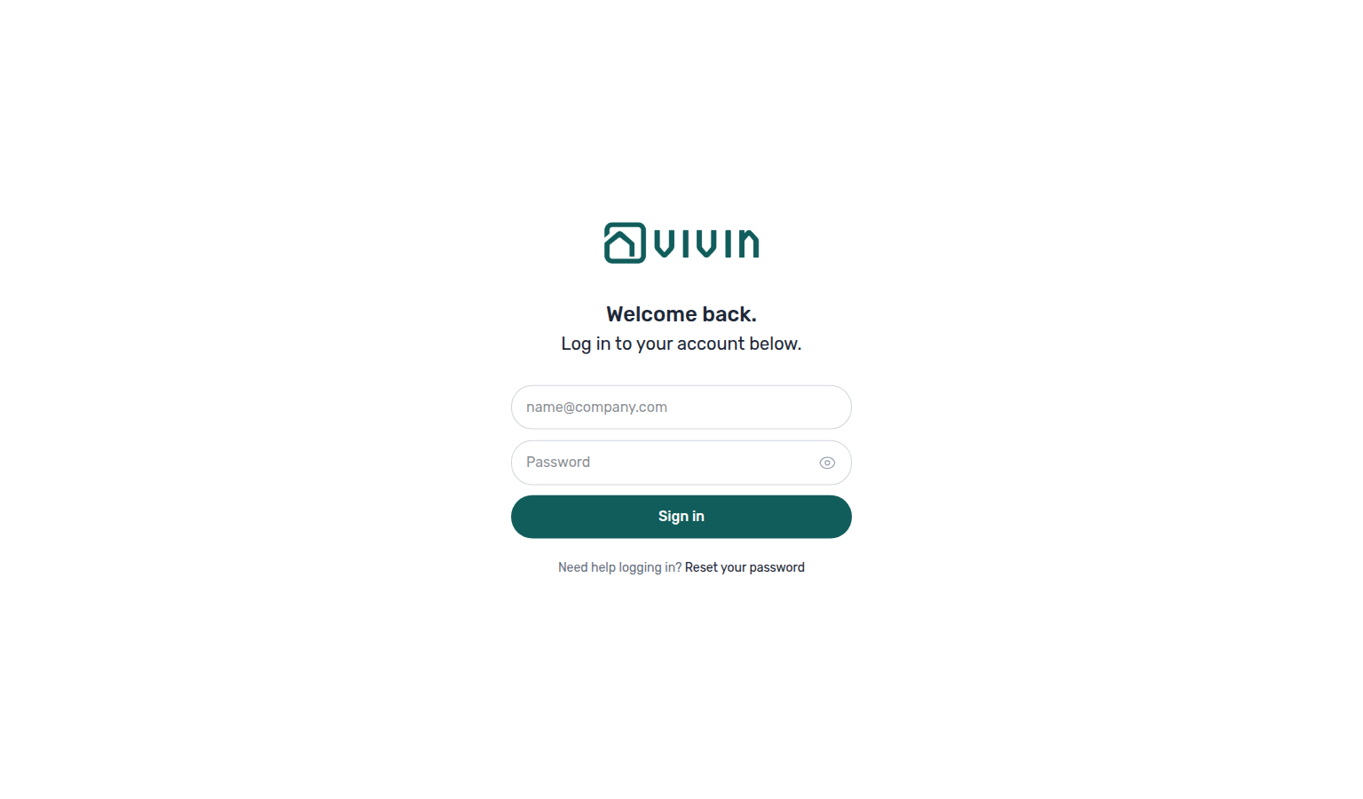 Management sign-in — password reset entry point